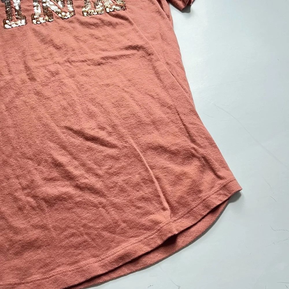 🩷VICTORIA SECRET PINK SPARKLE BLING PINK SHORT SLEEVE TEE SHIRT TOP SIZE XS - Picture 7 of 14